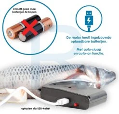 RealN Elektrische Speelvis Clownvis Inclusief Catnip Zakje – Kattenspeeltjes - Kattenspeelgoed – Krachtige Batterij – Bewegende Vis – Leukste Kattenspeeltje Goudvis – Kat Actiever Maken – 30 Cm – Speelvis Katten – Wasbaar – Oplaadbaar – Blauw/Wit -Kattenspeelgoed Winkel 1200x1148 8