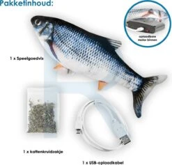 RealN Elektrische Speelvis Clownvis Inclusief Catnip Zakje – Kattenspeeltjes - Kattenspeelgoed – Krachtige Batterij – Bewegende Vis – Leukste Kattenspeeltje Goudvis – Kat Actiever Maken – 30 Cm – Speelvis Katten – Wasbaar – Oplaadbaar – Blauw/Wit -Kattenspeelgoed Winkel 1200x1149 7