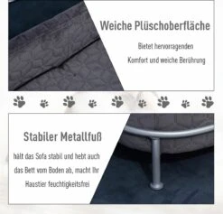 PawHut Hondenbank Met Rugleuning Huisdierenbank Met Metalen Poten Hondenbed Kattenbank D04-157 -Kattenspeelgoed Winkel 1200x1153 4