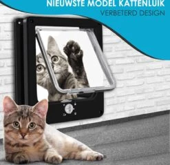 Gluxury Kattenluik Zwart Met Tunnel - 4 Vergrendelingsstanden - Weerbestendig - Binnen En Buiten - Maat L - Nederlandse Handleiding -Kattenspeelgoed Winkel 1200x1159 34