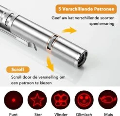 DOWO® - Laserpen - USB Oplaadbaar - Kattenspeeltjes - 7 Verschillende Standen - Laserlampje - RVS Zilver - Laser Pointer -Kattenspeelgoed Winkel 1200x1161 17