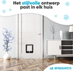 BFreshPets Kattenluik + Massageborstel - Met Tunnel - 4 Vergrendelingsstanden - Weersbestendig - Maat L - Zwart - 27 X 24 Cm -Kattenspeelgoed Winkel 1200x1163 6