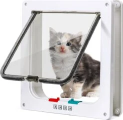 Nobleza Kattenluik Met Tunnel - 4 Vergrendelingsstanden - Weerbestendig - Binnen En Buiten - 20.5 X 19.7 Cm - Maat M - Wit -Kattenspeelgoed Winkel 1200x1164 1