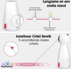PetPetrol Automatisch Kattenspeeltje – Laser – Kattenlaser - Intelligent Interactief Voor Katten – Laser Kat – 9 Verschillende Standen – Incl. Oplaadkabel – Geruisloze Motor -Kattenspeelgoed Winkel 1200x1167 11
