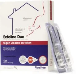 Flea Free Ectoline Duo Kat - Tegen Vlooien En Teken - 2 Pipetten -Kattenspeelgoed Winkel 1200x1169