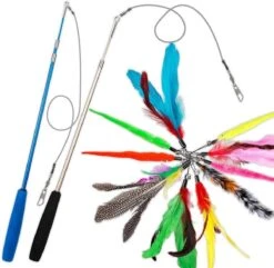 Merkloos 2 Kattenhengels Met 10 Speeltjes – Bewegende Kattenspeeltjes Met Veren En Belletjes – Interactieve Kattenspeelgoed Voor Kittens – Cat Toys -Kattenspeelgoed Winkel 1200x1172 8