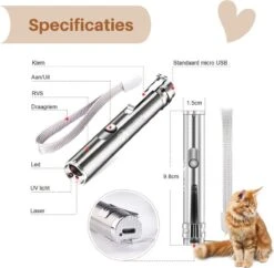 Laserpen - USB - Kattenspeeltjes - Zaklamp - Kat - Laser - Kattenspeelgoed - RVS Opbergblikje -Kattenspeelgoed Winkel 1200x1178 2