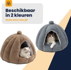 MIRO Katten Huis - Kattenhuizen - Kattenhok - Kattenmand - Dierenhuis - Extra Zacht - Grijs -Kattenspeelgoed Winkel 1200x1183 7