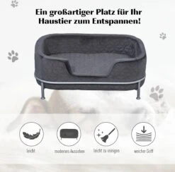 PawHut Hondenbank Met Rugleuning Huisdierenbank Met Metalen Poten Hondenbed Kattenbank D04-157 -Kattenspeelgoed Winkel 1200x1185 3