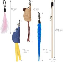 PRETTY KITTY Cat Toy Set Vegan: Grote 15-delige Kattenspeelset Met Kattenhengel, Nepveren En Kattenkruid Speelgoed Kat -Kattenspeelgoed Winkel 1200x1191 11