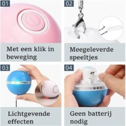 Otiume Elektrische Speelbal - Slimme Interactieve Zelfrollende Bal - Speelgoed Voor Katten - Kattenspeelgoed - Blauw -Kattenspeelgoed Winkel 1200x1193 15