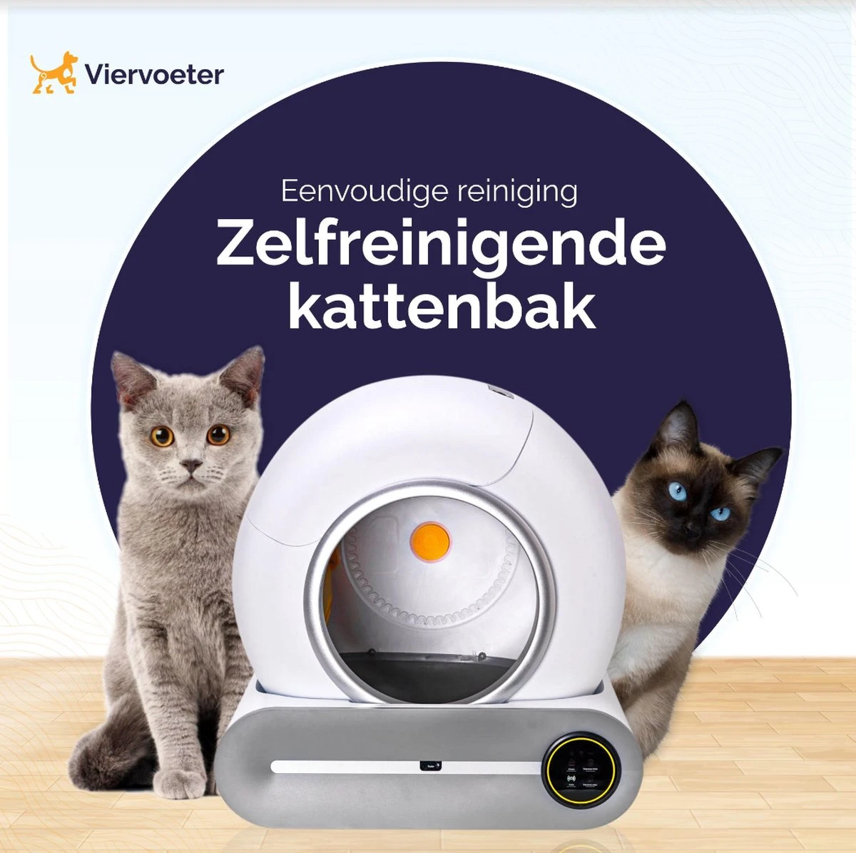 Viervoeter™ Kattenbak Zelfreinigend – Automatische Kattenbak – Zelfreinigende Kattenbak – Anti-geur – 53x58x55cm – Bedienen Via App – 65 Liter 10 Viervoeter™ Kattenbak Zelfreinigend – Automatische Kattenbak – Zelfreinigende Kattenbak – Anti-geur – 53x58x55cm – Bedienen Via App – 65 Liter - Afbeelding 8