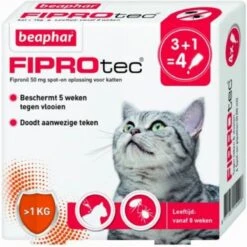 Beaphar Fiprotec Kat - Vlooienbestrijding - >1 Kg - 4 Pipetten -Kattenspeelgoed Winkel 1200x1198