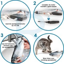 RealN Elektrische Speelvis Clownvis Inclusief Catnip Zakje – Kattenspeeltjes - Kattenspeelgoed – Krachtige Batterij – Bewegende Vis – Leukste Kattenspeeltje Goudvis – Kat Actiever Maken – 30 Cm – Speelvis Katten – Wasbaar – Oplaadbaar – Blauw/Wit -Kattenspeelgoed Winkel 1200x1200 1002