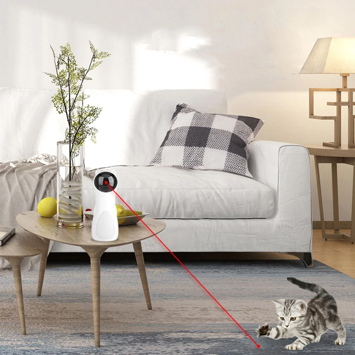 Merkloos Automatisch Kattenspeeltje Laser Intelligent Interactief Voor Katten – Laser Kat – 3 Verschillende Standen – Incl. Oplaadkabel – Geruisloze Motor 4 Merkloos Automatisch Kattenspeeltje Laser Intelligent Interactief Voor Katten – Laser Kat – 3 Verschillende Standen – Incl. Oplaadkabel – Geruisloze Motor - Afbeelding 2