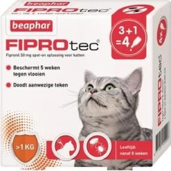 Beaphar Fiprotec Kat - Vlooienbestrijding - >1 Kg - 4 Pipetten -Kattenspeelgoed Winkel 1200x1200 11