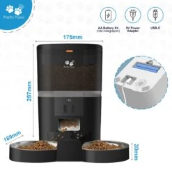 Pretty Paws QQ003 - Wifi Voermachine - Dubbele Voerbakjes - Zwart - Kat - 6L -Kattenspeelgoed Winkel 1200x1200 270