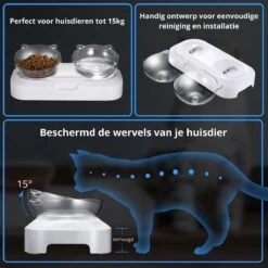 Behave Dubbele Voerbak - Drinkbak - Katten - Verstelbaar - Wit -Kattenspeelgoed Winkel 1200x1200 315