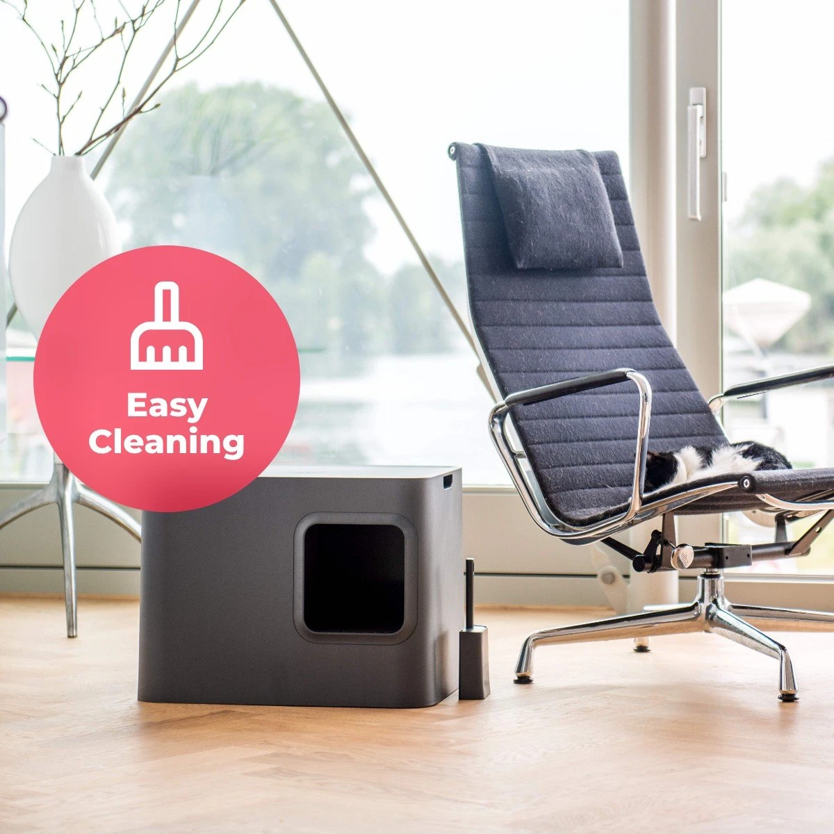 Hoopo® Dome Kattenbak Grijs - Kattenbak - Kattenbakschep - Kattenbakmat 8 Hoopo® Dome Kattenbak Grijs - Kattenbak - Kattenbakschep - Kattenbakmat - Afbeelding 6