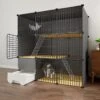 Merkloos XXL Premium Kattenkooi Met Kattenbak 2-laags Kattenkooien Voor Binnen - Grote Opvouwbare Kattenren - Kattenbench Kat Bench - Zwart Dierenverblijf -Kattenspeelgoed Winkel 1200x1200 478
