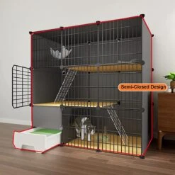 Merkloos XXL Premium Kattenkooi Met Kattenbak 2-laags Kattenkooien Voor Binnen - Grote Opvouwbare Kattenren - Kattenbench Kat Bench - Zwart Dierenverblijf 9 Merkloos XXL Premium Kattenkooi Met Kattenbak 2-laags Kattenkooien Voor Binnen - Grote Opvouwbare Kattenren - Kattenbench Kat Bench - Zwart Dierenverblijf -Kattenspeelgoed Winkel 1200x1200 479