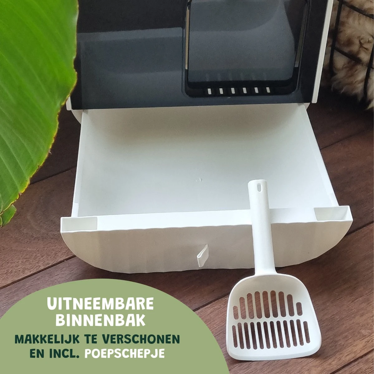 De Blaffende Kat Moderne Kattenbak - Met Uitneembare Lade En Kattenbak Mat 8 De Blaffende Kat Moderne Kattenbak - Met Uitneembare Lade En Kattenbak Mat - Afbeelding 6