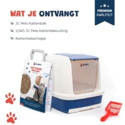 JC Pets Premium Kattenbak Systeem - Inclusief 2.5KG / 4L Kattenbakvulling - Zelfreinigend -Kattenspeelgoed Winkel 1200x1200 518