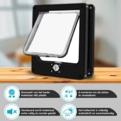 Gluxury Kattenluik Zwart Met Tunnel - 4 Vergrendelingsstanden - Weerbestendig - Binnen En Buiten - Maat L - Nederlandse Handleiding -Kattenspeelgoed Winkel 1200x1200 534