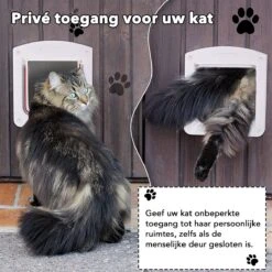 DOWO® - Kattenklep - Kattenluik - Kattenluikje - 4-weg Huisdierklep, Eenvoudige Installatie Kattendeur Huisdierendeur Aan De Muur, Houten Deur, Upvc Binnendeur, Baksteenwanden, Houten Deuren (M - Buitenmaat 20x22 Cm) -Kattenspeelgoed Winkel 1200x1200 539