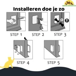 AnimalAesthetics® Kattenluik - Wit- M - Voor Middelgrote & Kleine Katten - Incl. Montageset En Handleiding -Kattenspeelgoed Winkel 1200x1200 568