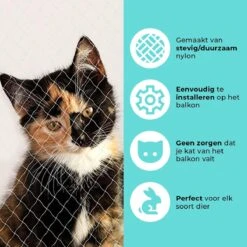 Kattennet Premium - 600 X 300 CM - Kattennet Voor Balkon - Transparant - Balkon Net - Makkelijk Te Monteren -Kattenspeelgoed Winkel 1200x1200 580