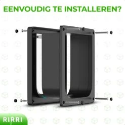 Rirri Kattenluik Met Tunnel - 4 Vergrendelingsstanden - Weersbestendig - Binnen En Buiten - Maat M - Zwart - 19 X 20 Cm -Kattenspeelgoed Winkel 1200x1200 596