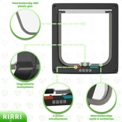 Rirri Kattenluik Met Tunnel - 4 Vergrendelingsstanden - Weersbestendig - Binnen En Buiten - Maat L - Zwart - 25,5 X 23.5 Cm -Kattenspeelgoed Winkel 1200x1200 603