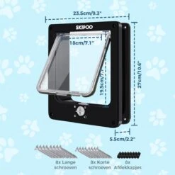 Skipoo Kattenluik Met Tunnel - Weerbestendig - Grote Kat - 4 Vergrendelingsstanden - Zwart -Kattenspeelgoed Winkel 1200x1200 621