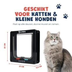 JC Pets Premium Kattenluik - Inclusief Tunnel - 4 Vergrendelingsstanden - Zwart - 20 X 19 X 5.5 Cm - Waterdicht -Kattenspeelgoed Winkel 1200x1200 627