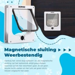 Skipoo Kattenluik Met Tunnel - Weerbestendig - Grote Kat - 4 Vergrendelingsstanden - Wit -Kattenspeelgoed Winkel 1200x1200 675