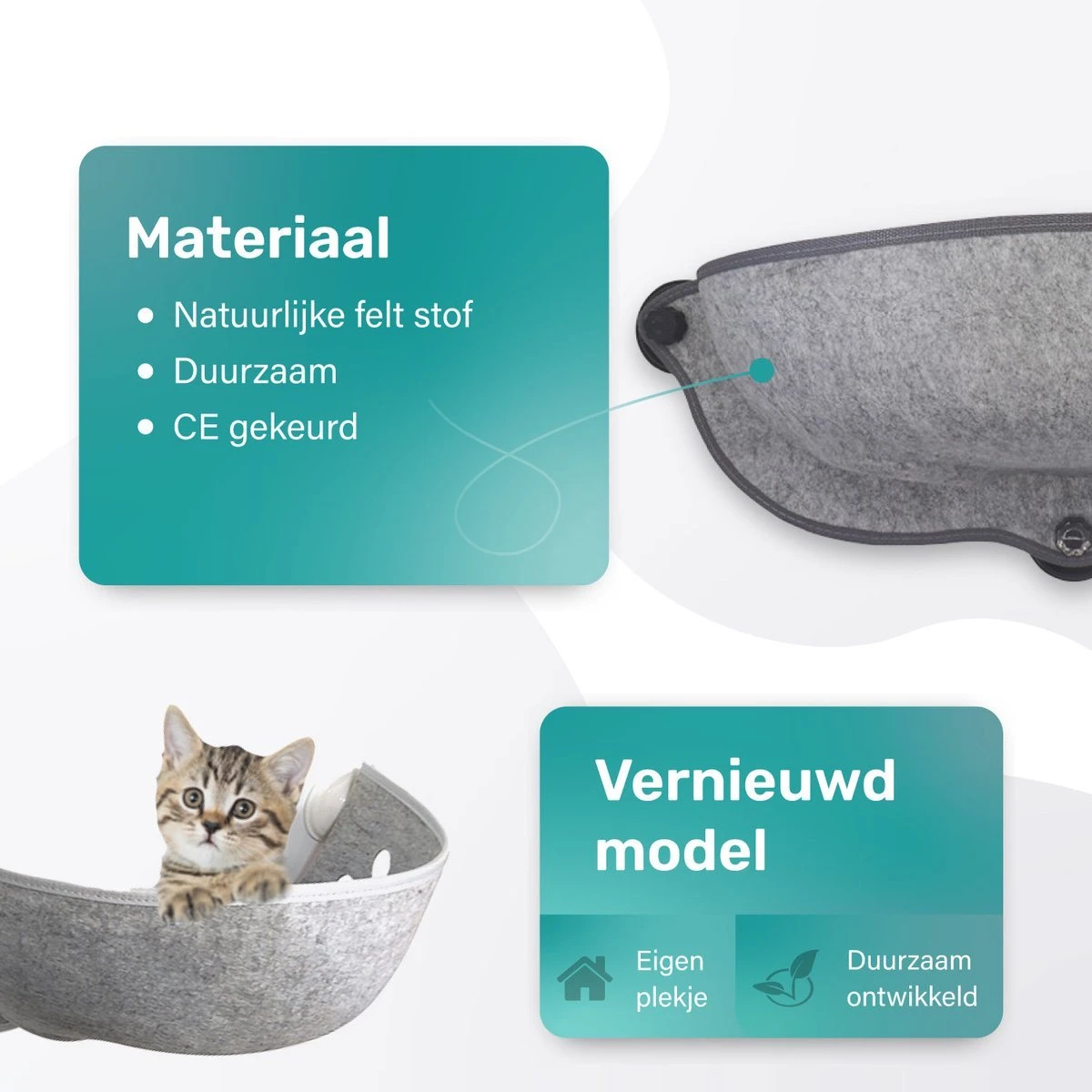 Kattenhangmat - Voor Aan Het Raam - Kom Vorm - Kattenmand - Raam - Hangmat Kat - Dieren - Kattenbed - Kattenmand - Slaapplek - Ligplaats - Grijs 9 Kattenhangmat - Voor Aan Het Raam - Kom Vorm - Kattenmand - Raam - Hangmat Kat - Dieren - Kattenbed - Kattenmand - Slaapplek - Ligplaats - Grijs - Afbeelding 7