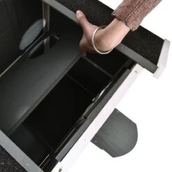 PawHut Kattenhuis Voor Buiten Kattenhut Met 2 Verdiepingen Kattenvilla, Asfaltdak, Massief Hout Grijs D30-236 16 PawHut Kattenhuis Voor Buiten Kattenhut Met 2 Verdiepingen Kattenvilla, Asfaltdak, Massief Hout Grijs D30-236 -Kattenspeelgoed Winkel 1200x1200 691