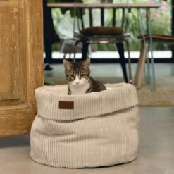 Designed By Lotte Kattenmand Ribbed Lichtgrijs 50 X 50 X 35 Cm -Kattenspeelgoed Winkel 1200x1200 767