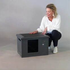 RHRQuality Kattenhuis Voor Binnen En Buiten Kattenhok Villa De Luxe Grijs -Kattenspeelgoed Winkel 1200x1200 811