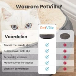 Petville Kattenmand - 50 Cm - Wasbaar - Donut - Waterbestendig - Grijs -Kattenspeelgoed Winkel 1200x1200 828