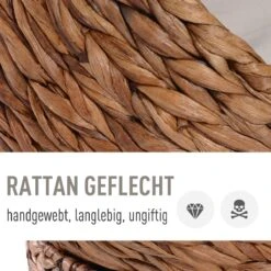 PawHut Kattenmand Rotan Kattennest Kattenbed Met Kussen Huisdierbed Bruin D30-104 -Kattenspeelgoed Winkel 1200x1200 839