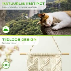 Qoods Kattenhangmat Macramé - Hangende Kattenmand Raam Of Radiator - Kattenbed - Poezenmand -Kattenspeelgoed Winkel 1200x1200 844