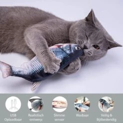Filo Elektrisch Kattenspeeltje Bewegende Vis 30CM Met Kattenkruid + Goudvis 20CM - Interactief Speelgoed Katten - Elektronisch Kattenspeelgoed - Dansende Elektrische Speelvis Kat - Kattenspeeltjes Intelligentie - Speelgoed Kittens - Speeltjes Kitten -Kattenspeelgoed Winkel 1200x1200 913