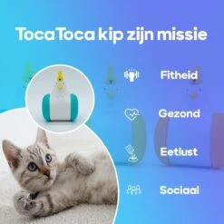 TocaToca Kip- Interactieve Zelf Bewegende Speeltje- Kattenspeeltjes- Kattenspeelgoed- Intelligentie- Kip Voor Katten- Laser- USB- Speelgoed- Geluid- Blauw -Kattenspeelgoed Winkel 1200x1200 955