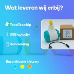 TocaToca Kip- Interactieve Zelf Bewegende Speeltje- Kattenspeeltjes- Kattenspeelgoed- Intelligentie- Kip Voor Katten- Laser- USB- Speelgoed- Geluid- Blauw -Kattenspeelgoed Winkel 1200x1200 958