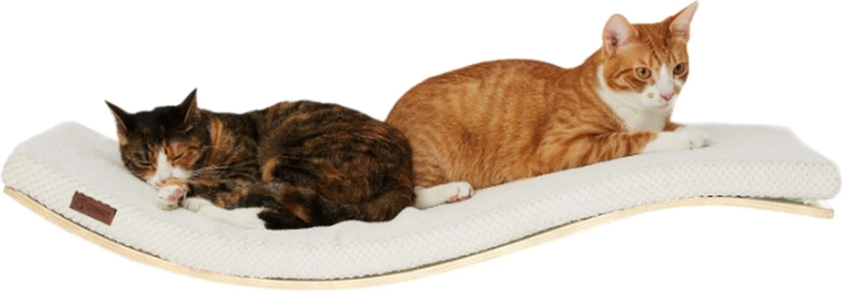 COSY AND DOZY Cat Shelf Deluxe WIT – Hangmat Kat – Maple Hout - 90 X 41 Cm - Kattenplank - Katten Muur 2 COSY AND DOZY Cat Shelf Deluxe WIT – Hangmat Kat – Maple Hout - 90 X 41 Cm - Kattenplank - Katten Muur