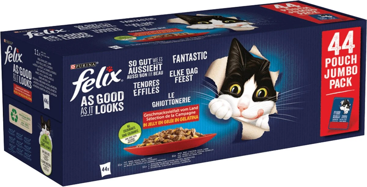 Felix Elke Dag Feest Farm Selectie In Gelei - Katten Natvoer - 44 X 85g 7 Felix Elke Dag Feest Farm Selectie In Gelei - Katten Natvoer - 44 X 85g - Afbeelding 5