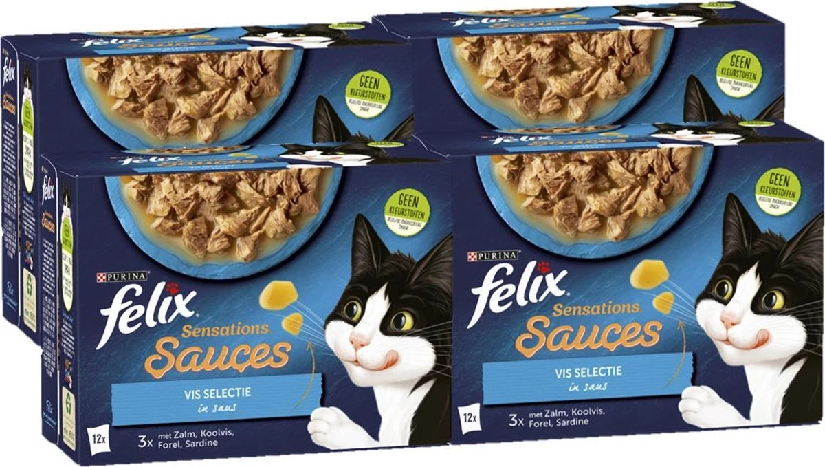 Felix Sensations Sauces Vis Selectie In Saus - Katten Natvoer - 48 X 85g 3 Felix Sensations Sauces Vis Selectie In Saus - Katten Natvoer - 48 X 85g