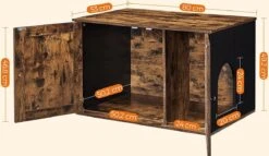 Meubelexpert Kattenhuis Voor Kattenbak - Met Deuren - Vintage - Bruinzwart - PCL002X02 -Kattenspeelgoed Winkel 1200x693 1